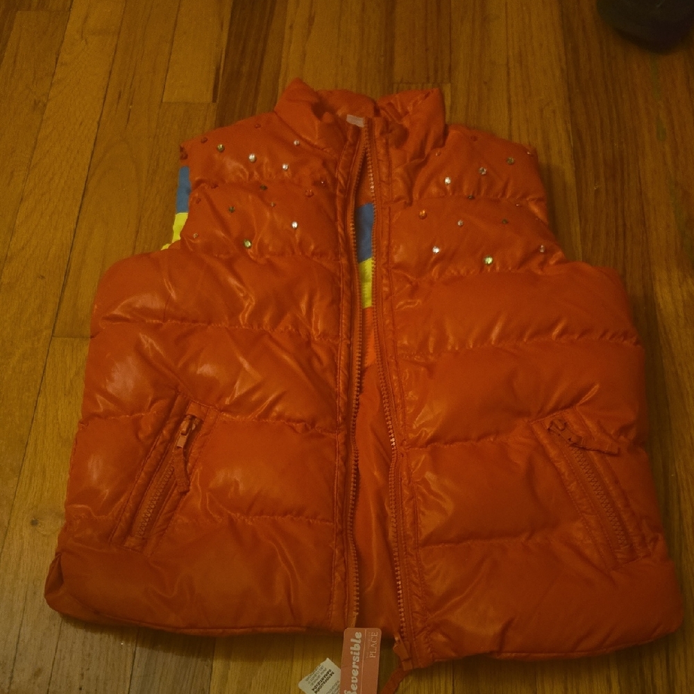 The Children's Place Orange Quilted Puffer Vest